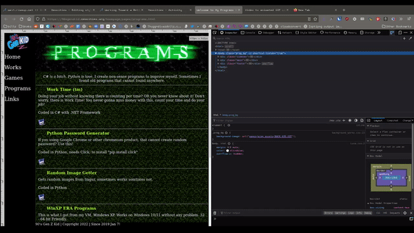 A gif of a website being resized with text getting cut off